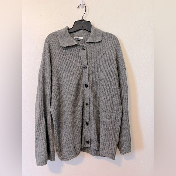 Grey Button Down Sweater - Picture 1 of 3